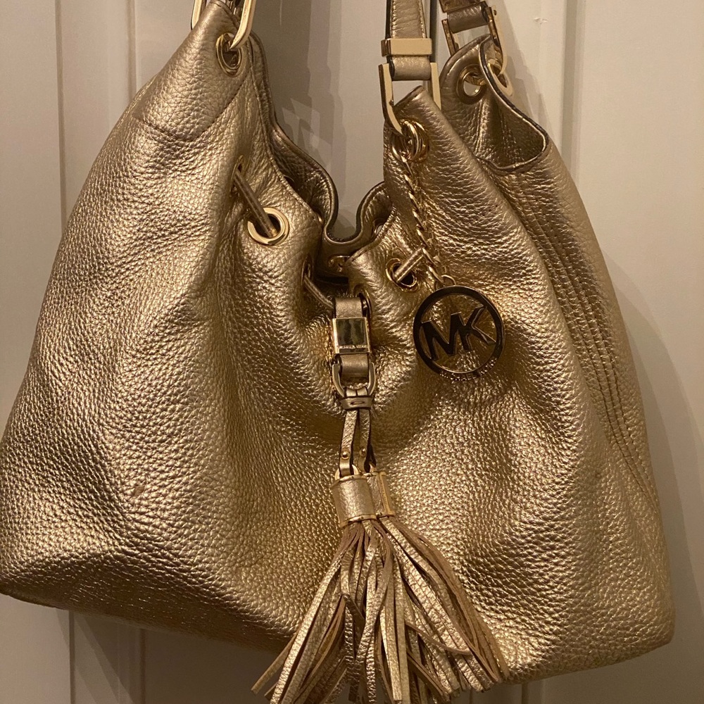 Gold Michael Kors purse